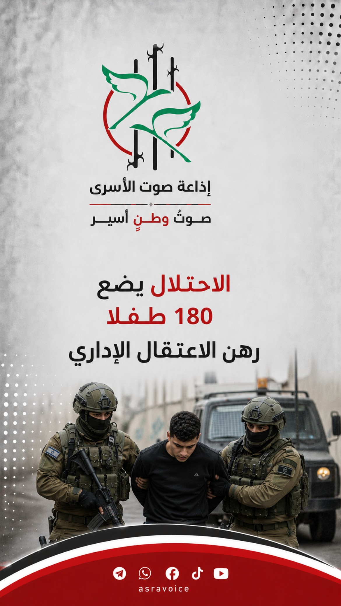 الاحتلال يضع 180 طفلا رهن الاعتقال الإداري