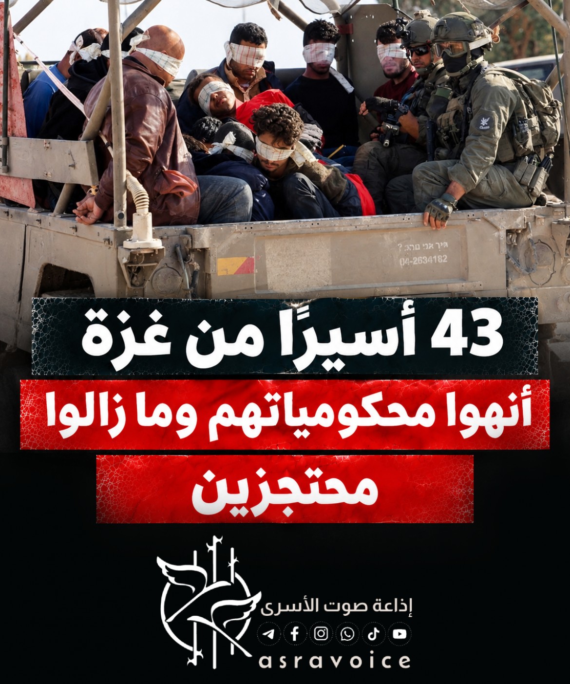 43 أسيرًا من غزة أنهوا محكومياتهم وما زالوا محتجزين