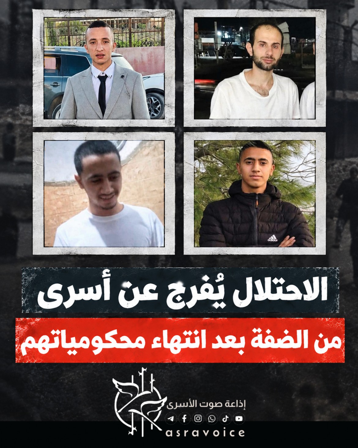 الاحتلال يُفرج عن أسرى من الضفة بعد انتهاء محكومياتهم