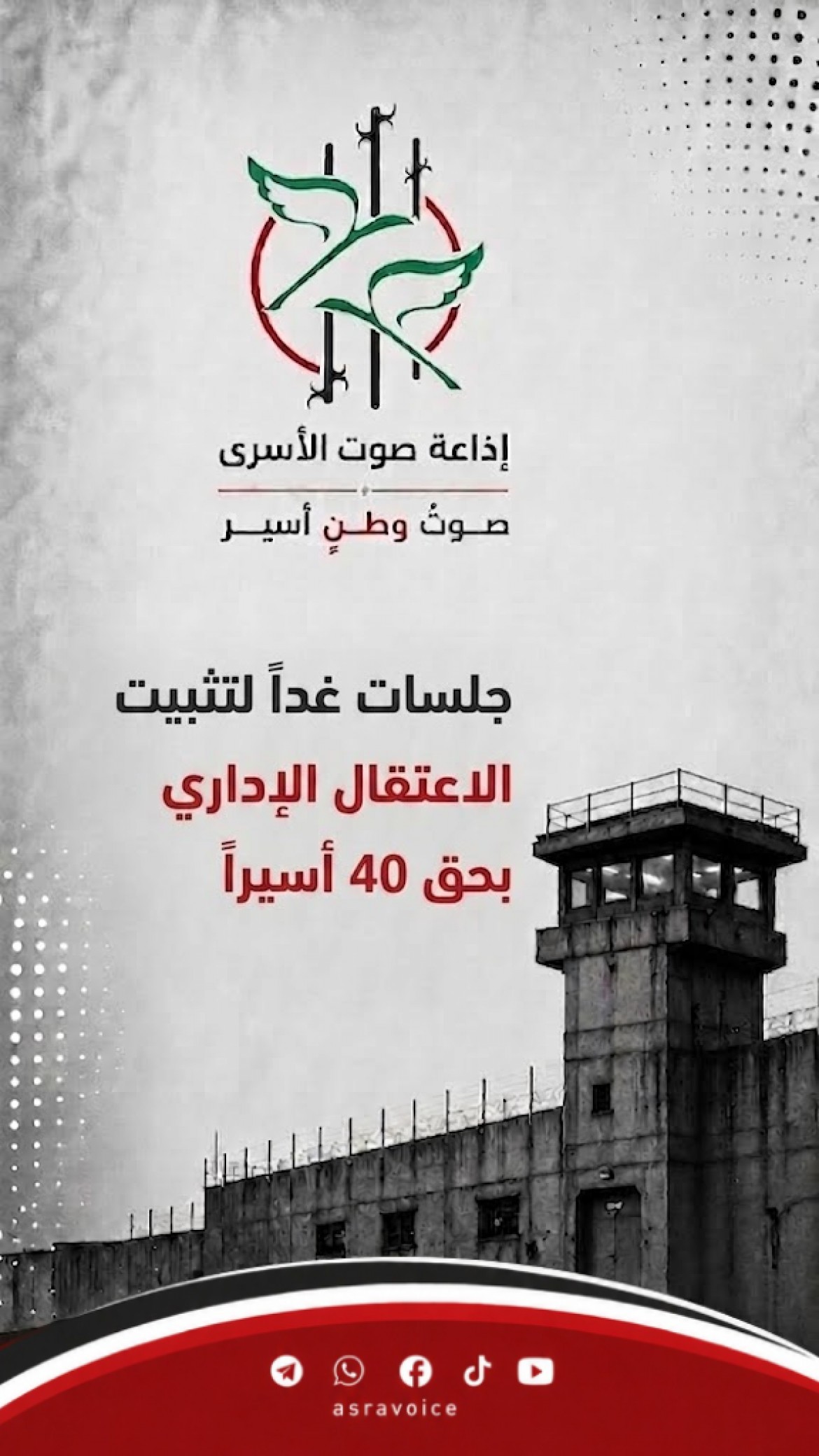 جلسات غداً لتثبيت الاعتقال الإداري بحق 40 أسيراً