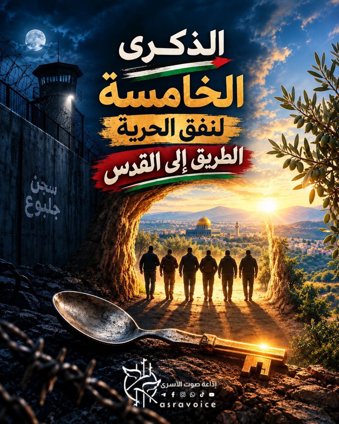 الذكرى الخامسة لنفق الحرية في سجن جلبوع