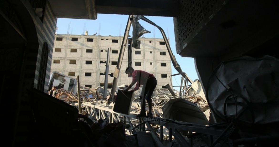 مبنى تم قصفه